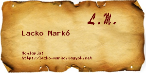 Lacko Markó névjegykártya