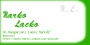 marko lacko business card